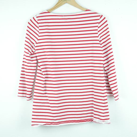 Tuckernuck Small Top Red White Breton Stripe Odie Tee Nautical Preppy Coastal - Picture 5 of 6
